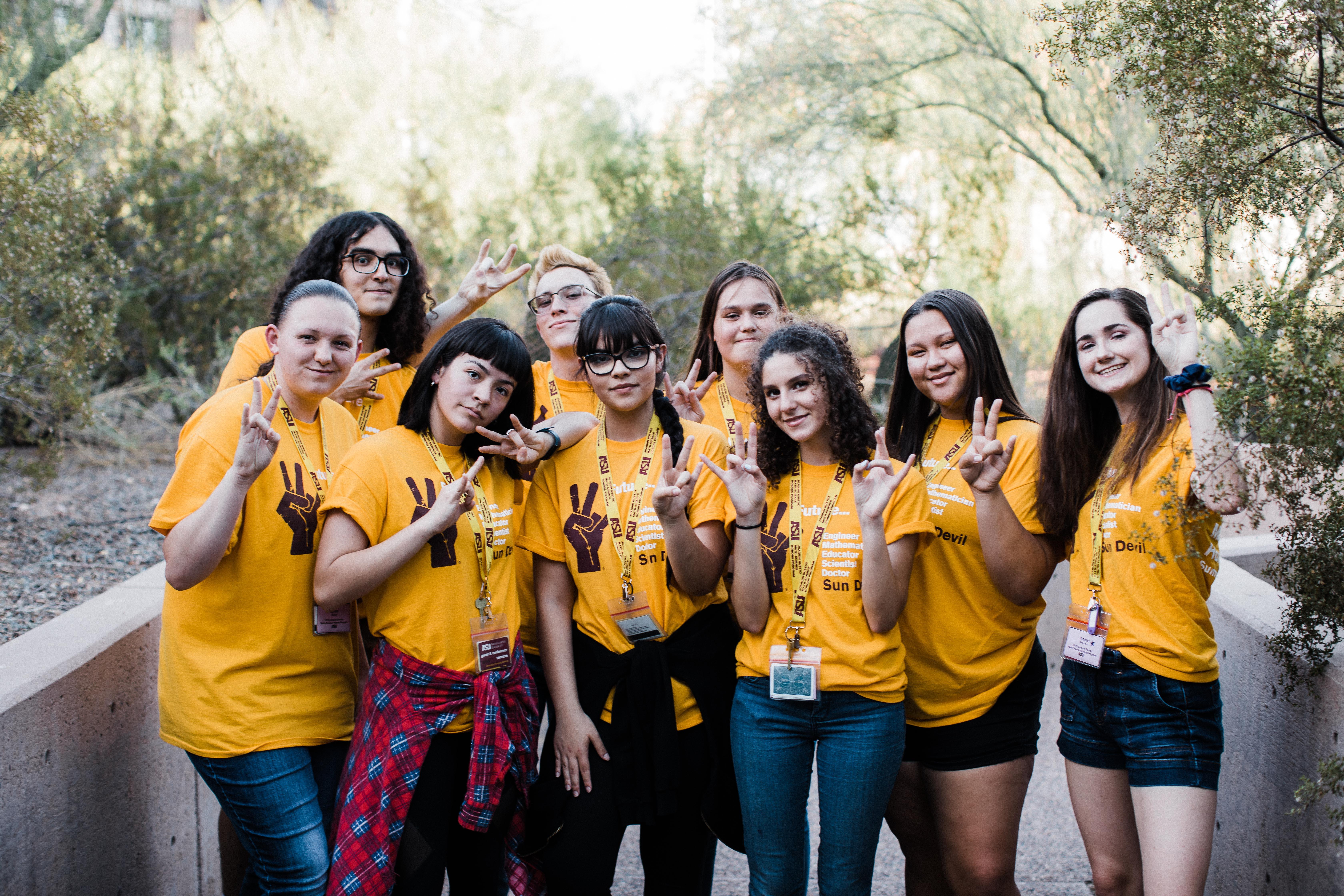 A group of students