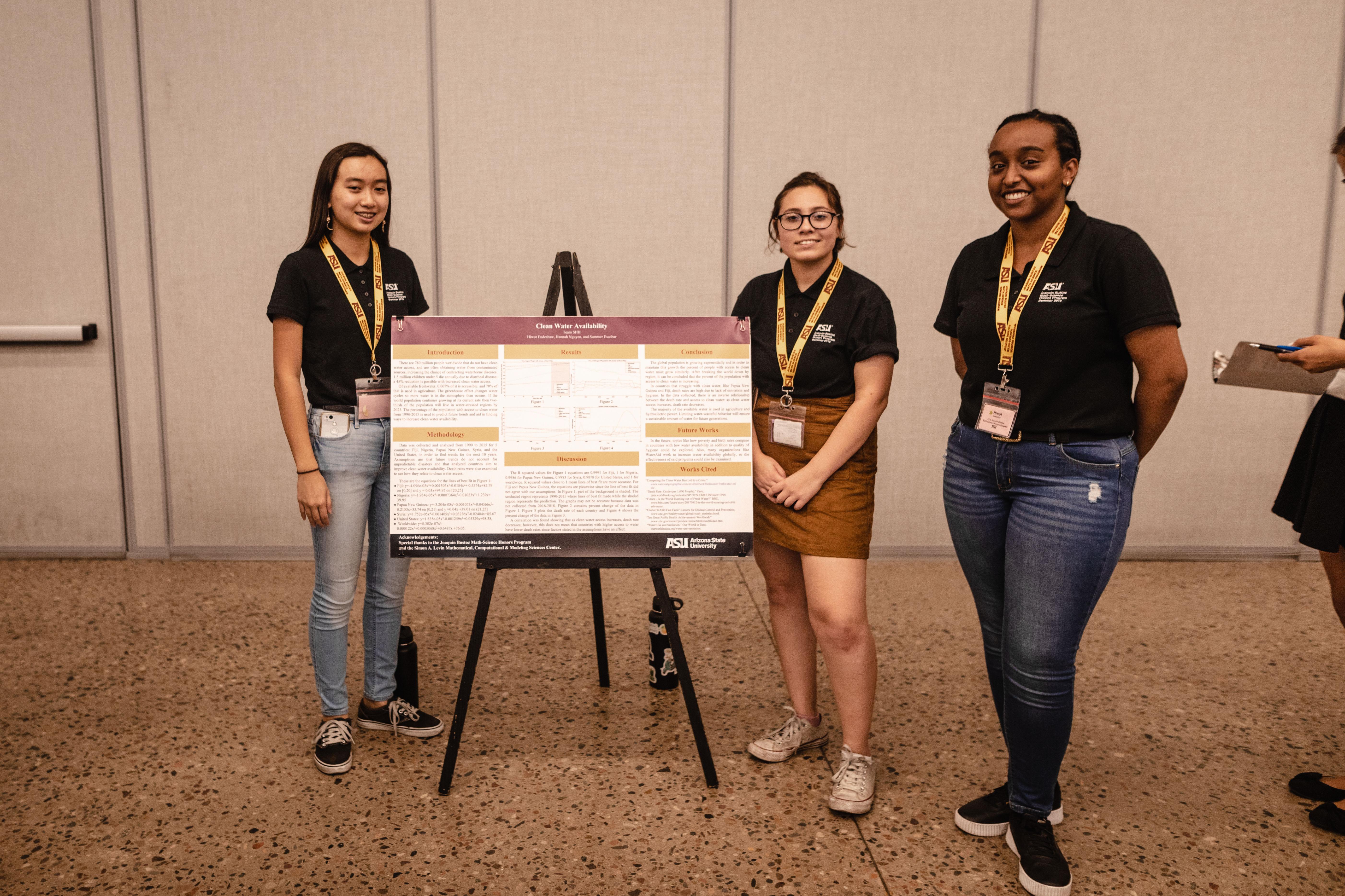 Students in front of presentation